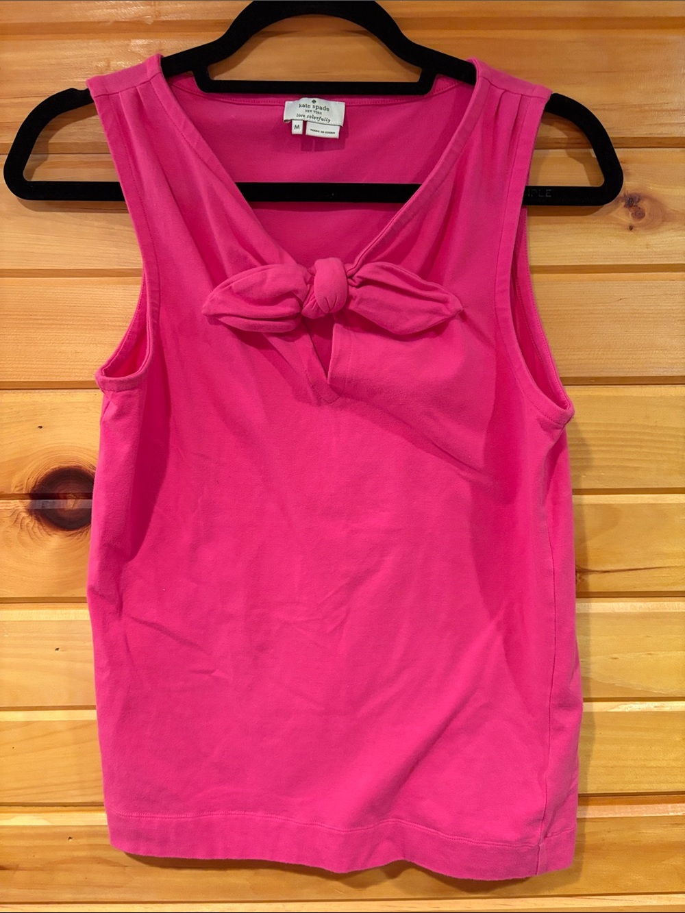 kate spade Hot Pink Knot-Front Sleeveless Tank